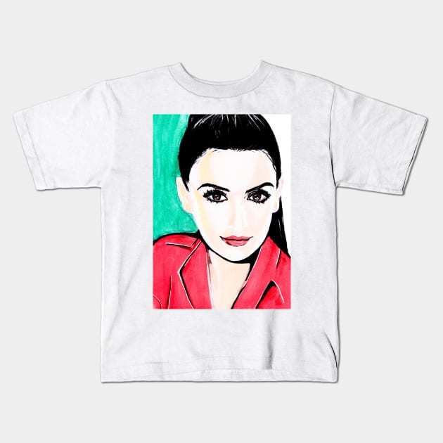 Penelope Cruz Kids T-Shirt by Svetlana Pelin